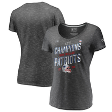 Load image into Gallery viewer, Women&#39;s New England Patriots NFL Pro Line by Fanatics Branded Graphite  AFC Champions Trophy Collection V-Neck T-Shirt