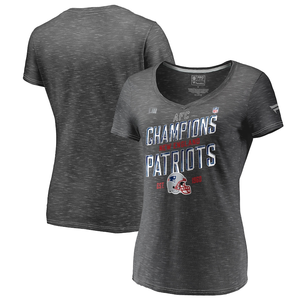 Women's New England Patriots NFL Pro Line by Fanatics Branded Graphite  AFC Champions Trophy Collection V-Neck T-Shirt