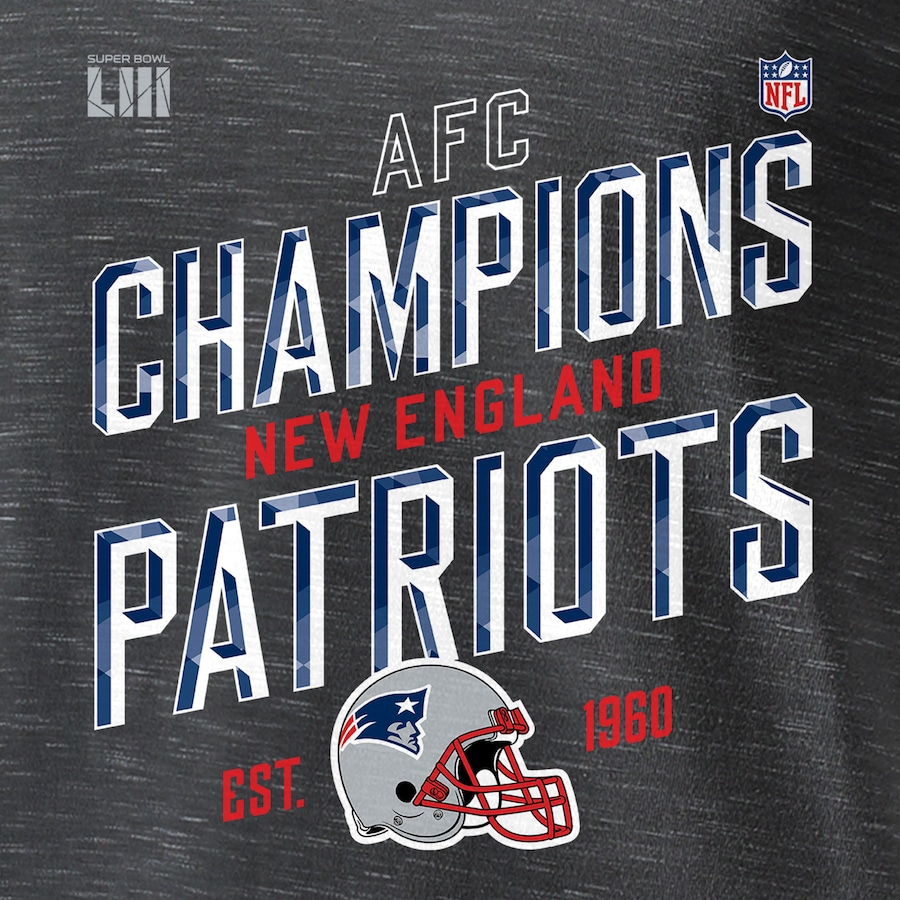 Women's New England Patriots NFL Pro Line by Fanatics Branded Graphite AFC  Champions Trophy Collection V-Neck T-Shirt