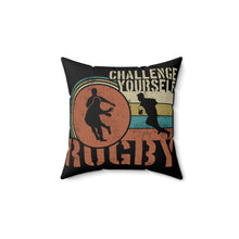 Load image into Gallery viewer, Cully7 Rugby &quot;Challenge Yourself&quot; Spun Polyester Square Pillow
