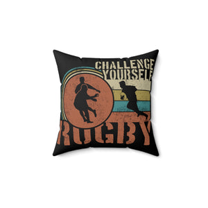 Cully7 Rugby "Challenge Yourself" Spun Polyester Square Pillow