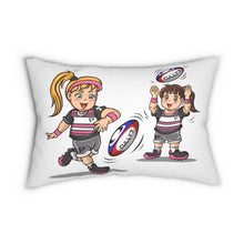 Load image into Gallery viewer, Girls Rugby Spun Polyester Lumbar Pillow